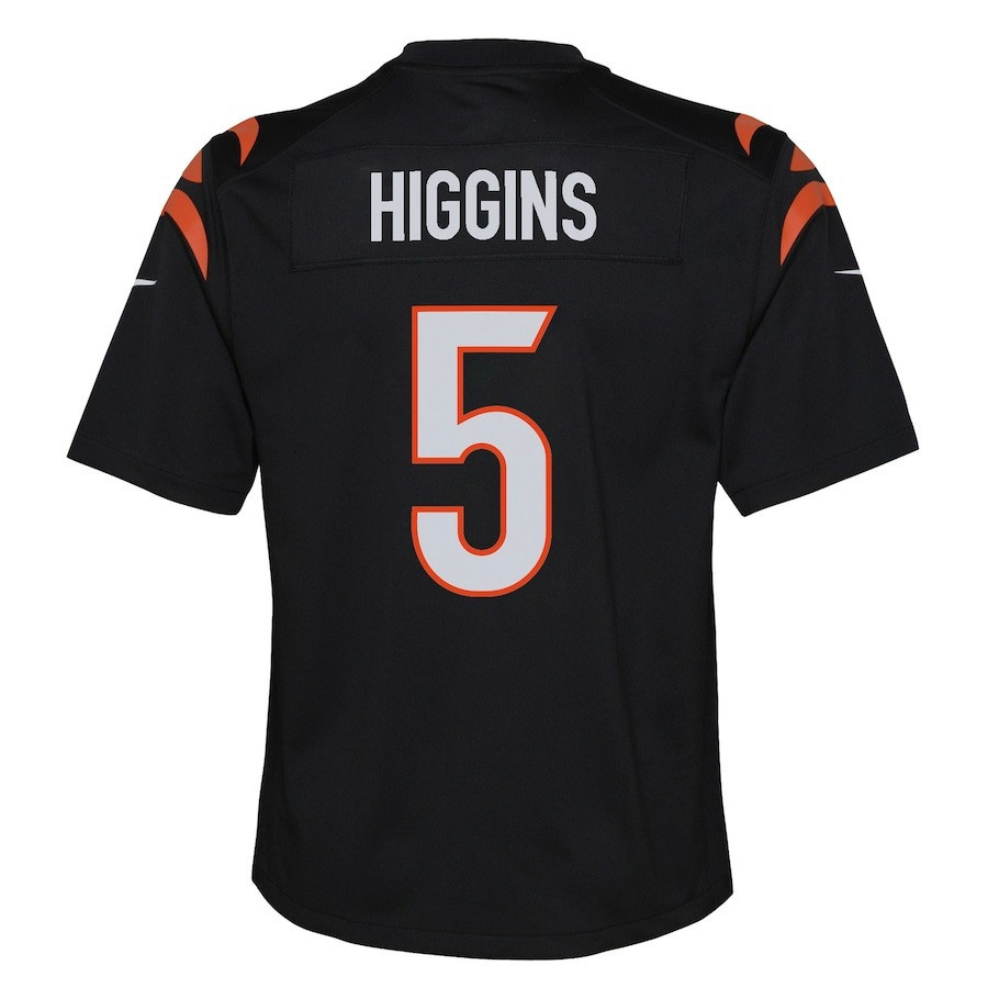 Tee Higgins 5 Cincinnati Bengals Youth Game Player Jersey - Black