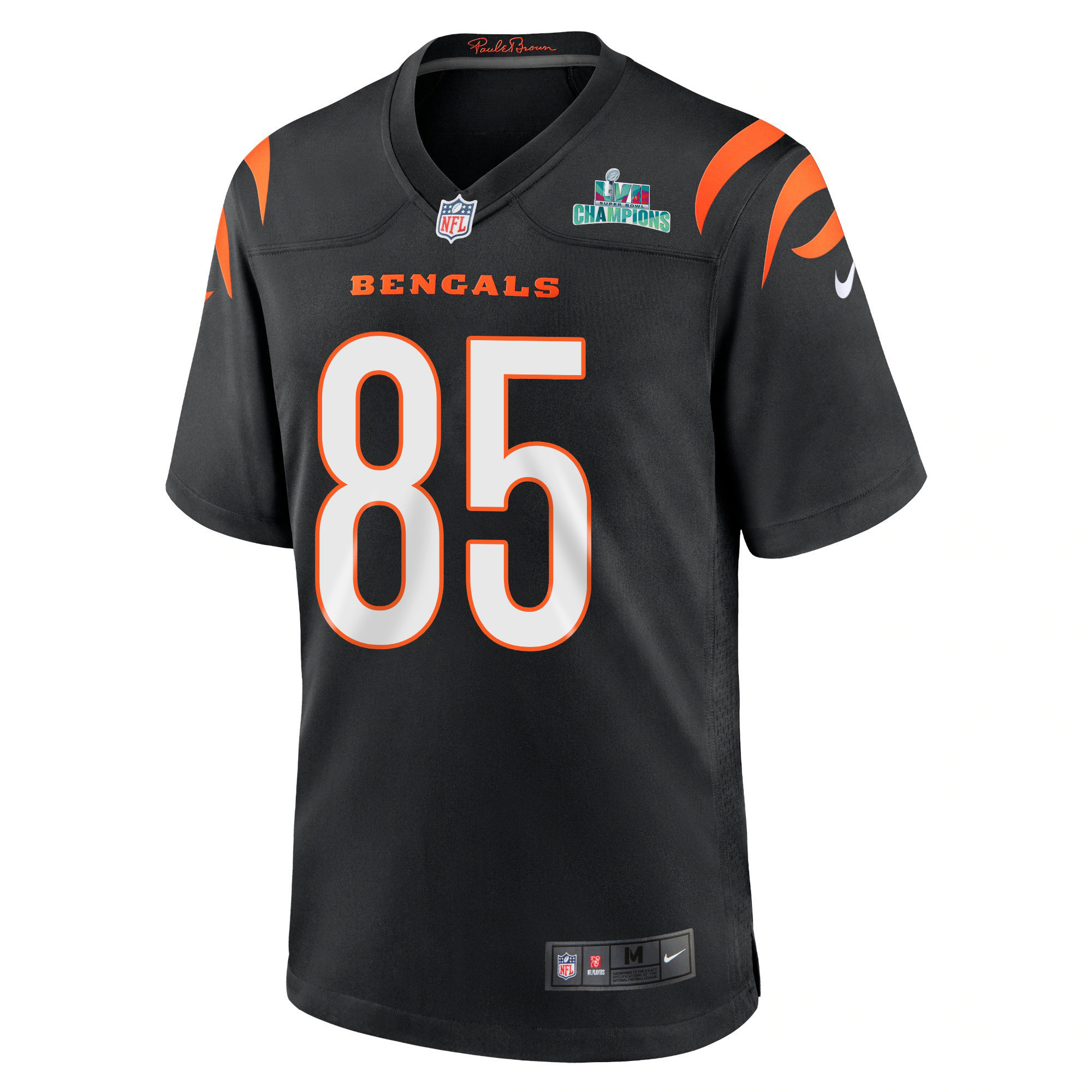 Tee Higgins 85 Cincinnati Bengals Super Bowl LVII Champions Men Game Jersey - Black