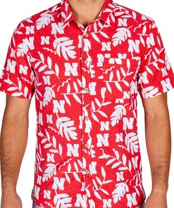 Tellum And Chop/Shinesty Nebraska Cornhuskers Hawaiian Shirt Palm Leaves Beach Shirt