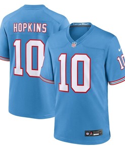 Tennessee Titans #10 Deandre Hopkins Oilers Throwback Player Game Jersey - Light Blue