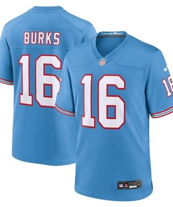 Tennessee Titans #16 Treylon Burks Nike Oilers Throwback Alternate Game Player Jersey - Light Blue