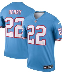 Tennessee Titans #22 Derrick Henry Oilers Throwback Legend Player Jersey - Light Blue