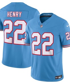 Tennessee Titans #22 Derrick Henry Oilers Throwback Vapor Fuse Limited Jersey - Light Blue