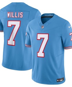 Tennessee Titans #7 Malik Willis Oilers Throwback Vapor Fuse Limited Jersey - Light Blue
