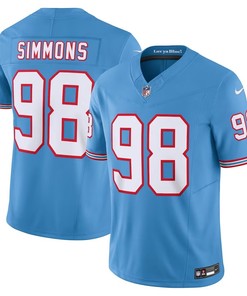 Tennessee Titans #98 Jeffery Simmons Oilers Throwback Vapor Fuse Limited Jersey - Light Blue