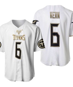 Tennessee Titans Brett Kern #6 Nfl Great Player White 100th Season Golden Brandedition Jersey Style Gift For Titans Fans Baseball Jersey