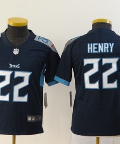 Tennessee Titans Derrick Henry #22 Nfl 2020 Black Blue Jersey