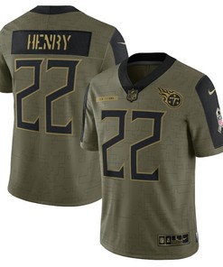 Tennessee Titans Derrick Henry 222 Nfl Olive 2021 Salute To Service Player Men Jersey For Titans Fans