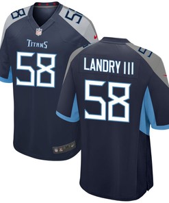 Tennessee Titans Harold Landry 58 Game Jersey - Navy Jersey