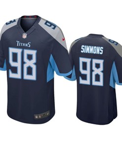 Tennessee Titans Jeffery Simmons 2019 Nfl Draft Navy Game Jersey