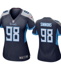 Tennessee Titans Jeffery Simmons 2019 Nfl Draft Navy Game Womens Jersey