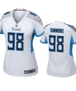 Tennessee Titans Jeffery Simmons 2019 Nfl Draft White Game Womens Jersey