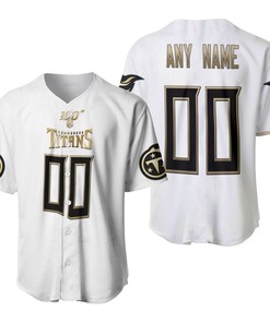 Tennessee Titans Nfl American Football White 100th Season Golden Brandedition Jersey Style Custom Gift For Titans Fans Baseball Jersey