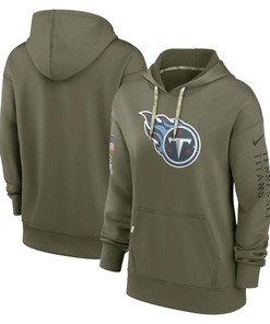Tennessee Titans Women's 2022 Salute To Service Performance Pullover Hoodie - Olive