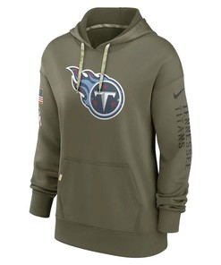 Tennessee Titans Women's 2022 Salute To Service Performance Pullover Hoodie - Olive