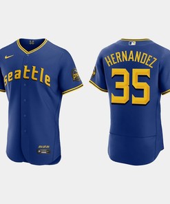 Teoscar Hernandez 35 Seattle Mariners 2023 City Connect Elite Jersey - Royal