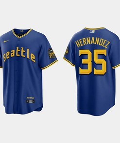Teoscar Hernandez 35 Seattle Mariners 2023 City Connect Game Jersey - Royal