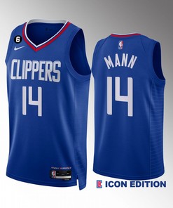 Terance Mann 14 LA Clippers Royal Icon Edition Jersey 2022-23 NO.6 Patch