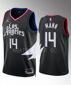 Terance Mann 14 Los Angeles Clippers Black Statement Edition 2022-23 Jersey Swingman