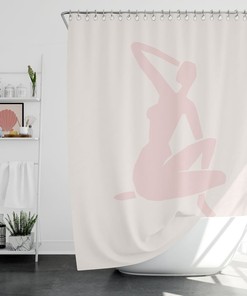 Terracotta Boho Shower Curtain - Cut-Out Design with Waterproof Fabric
