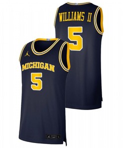 Terrance Williams II 5 Michigan Wolverines Navy Basketball Dri-FIT Swingman Jersey