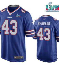 Terrel Bernard 43 Buffalo Bills Super Bowl LVII Game Player Men Jersey - Royal Jersey
