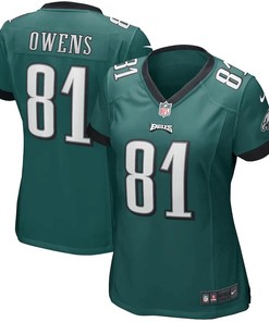 Terrell Owens 81 Philadelphia Eagles Women's Game Retired Player Jersey - Midnight Green