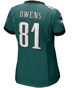 Terrell Owens 81 Philadelphia Eagles Women's Game Retired Player Jersey - Midnight Green