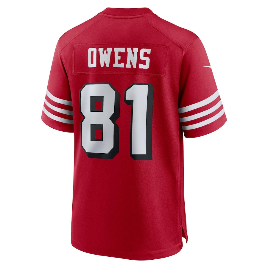 Terrell Owens 81 San Francisco 49ers Retired Alternate Game Jersey - Scarlet