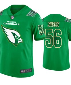 Terrell Suggs Arizona Cardinals #56 Jersey St. Patricks Day Kelly Green - Mens
