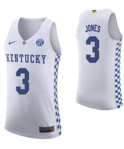 Terrence Jones 3 Kentucky Wildcats Elite Basketball Road Men Jersey - White