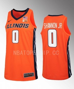 Terrence Shannon Jr. 0 Illinois Fighting Illini Uniform Jersey 2022-23 Basketball Orange