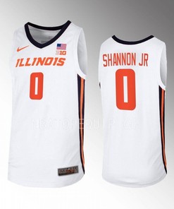 Terrence Shannon Jr. 0 Illinois Fighting Illini White Jersey 2022-23 Home Basketball