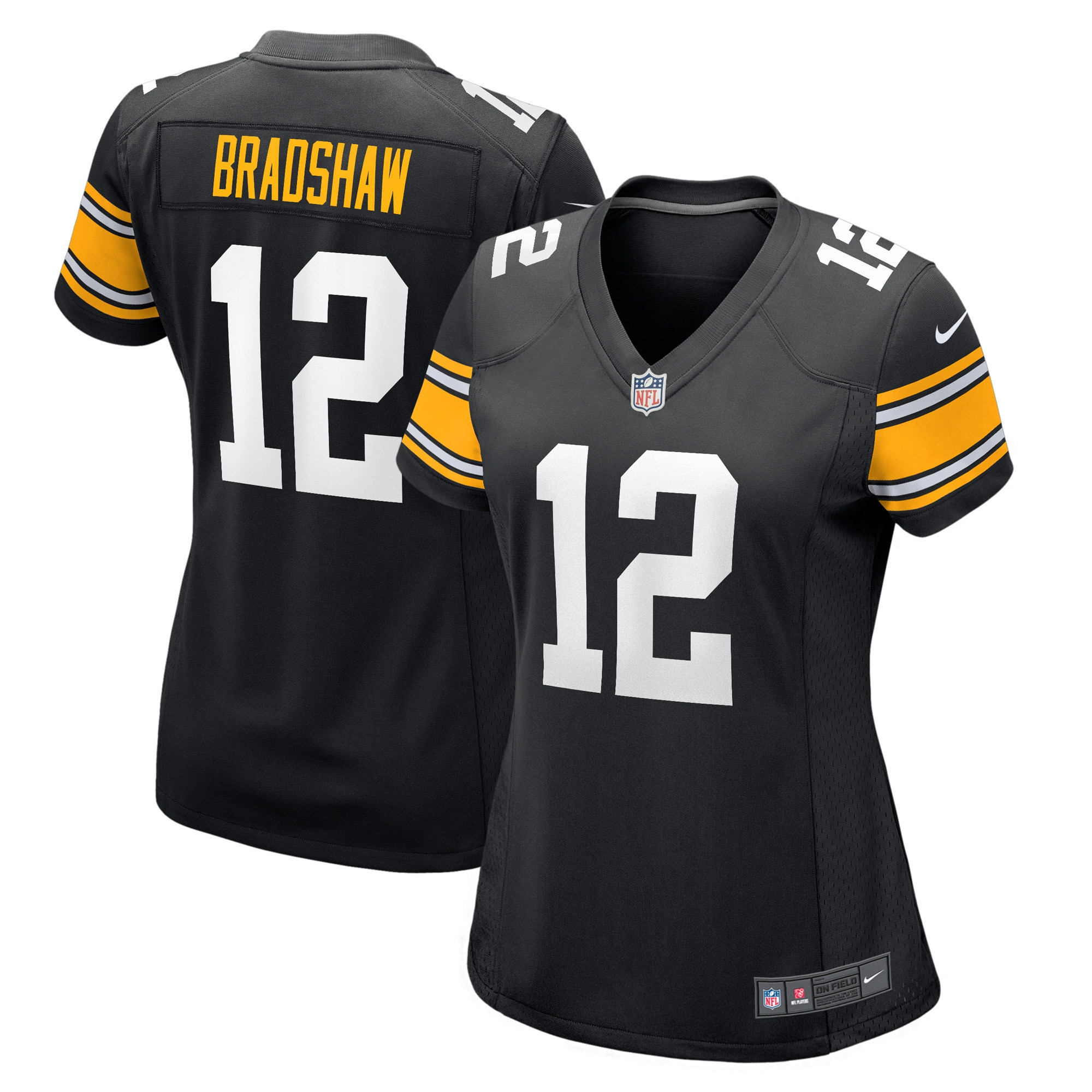 Terry Bradshaw Pittsburgh Steelers Womens Retired Player Jersey - Black Nfl