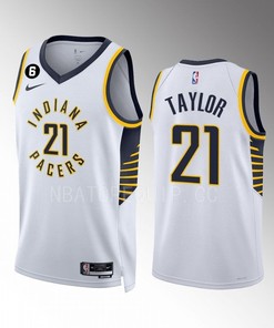 Terry Taylor 21 Indiana Pacers White Association Edition 2022-23 Men Jersey Swingman
