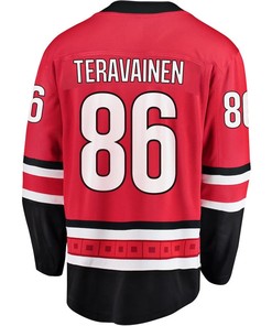 Teuvo Teravainen 86 Carolina Hurricanes Stanley Cup 2023 Playoffs Patch Home Breakaway Men Jersey - Red