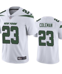 Tevin Coleman 23 New York Jets White Vapor Limited Jersey
