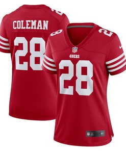 Tevin Coleman San Francisco 49ers Women's Home Game Player Jersey - Scarlet