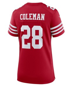 Tevin Coleman San Francisco 49ers Women's Home Game Player Jersey - Scarlet