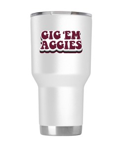 Texas A&M White Retro Tumbler - Show your Texas A&M Pride