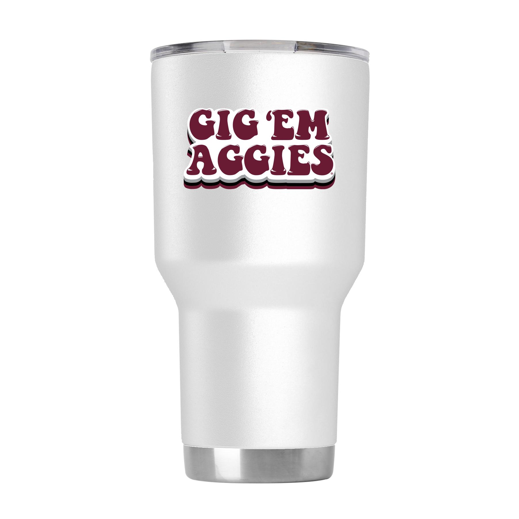 Texas A&M White Retro Tumbler - Show your Texas A&M Pride