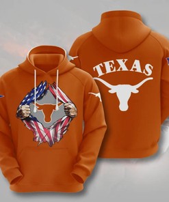 Texas Longhorns Blood Inside Me Heart American Football 3D Hoodie NCAA Basketball Gifts