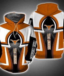 Texas Longhorns Logo Football 3D Hoodie Texas Longhorns Gifts for Her