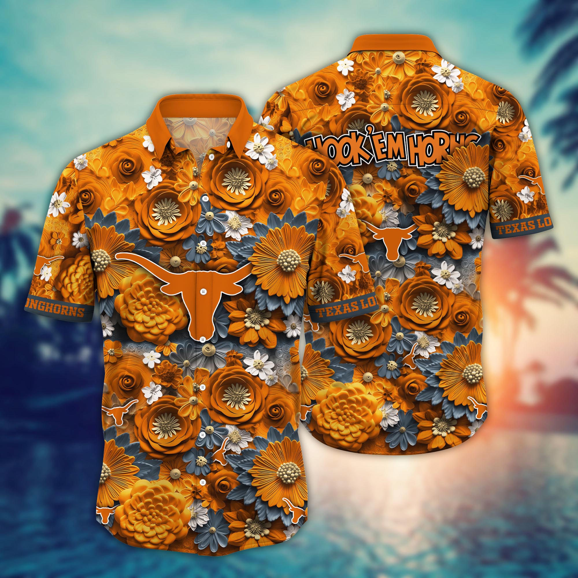Texas Longhorns NCAA Hawaiian Shirt for This Summer Customize Shirt Any Team