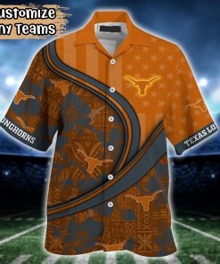 Texas Longhorns NCAA US Flag Flower Hawaii Shirt For Fans