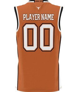 Texas Longhorns NIL Men Basketball Custom Jersey - Texas Orange