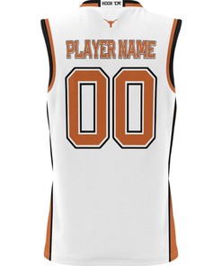 Texas Longhorns NIL Men Basketball Custom Jersey - White