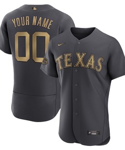 Texas Rangers 2022 Mlb All-star Game Authentic Custom Jersey - Charcoal Custom Jerseys Mlb