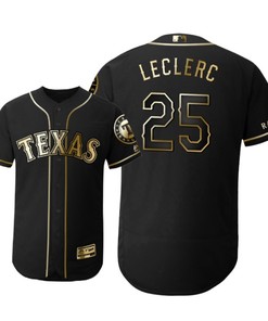 Texas Rangers #25 Jose Leclerc Mlb 2019 Golden Brandedition Black Jersey Gift For Rangers Fans