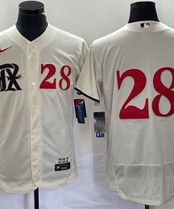 Texas Rangers #28 Red Corey Kluber Jersey - White